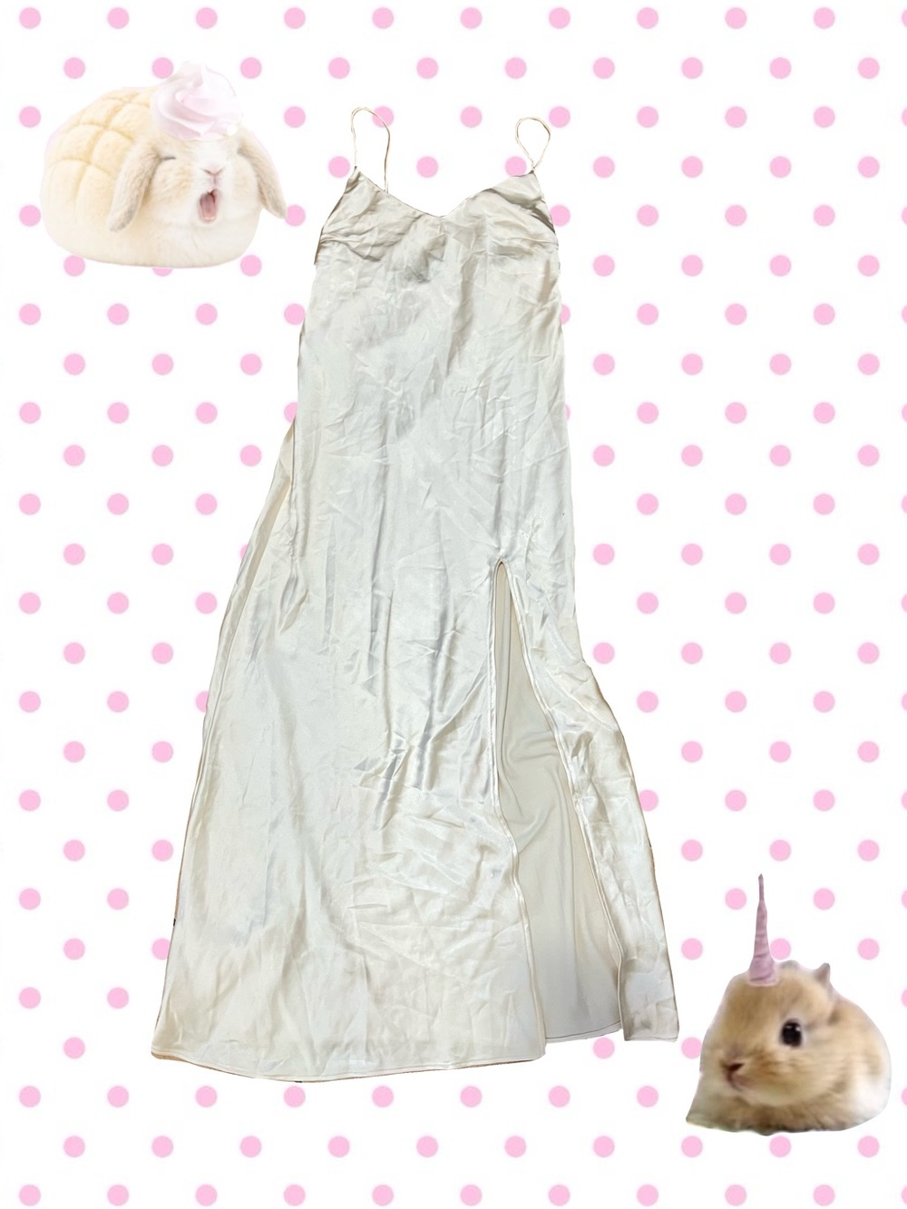 zara cream maxi dress with leg slit